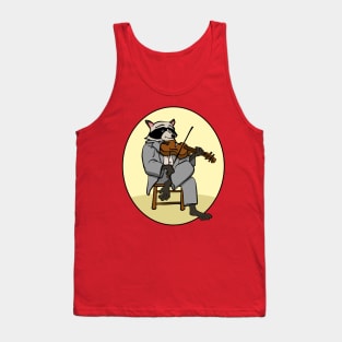 Funny Raccoon Playing Fiddle Violin Tank Top